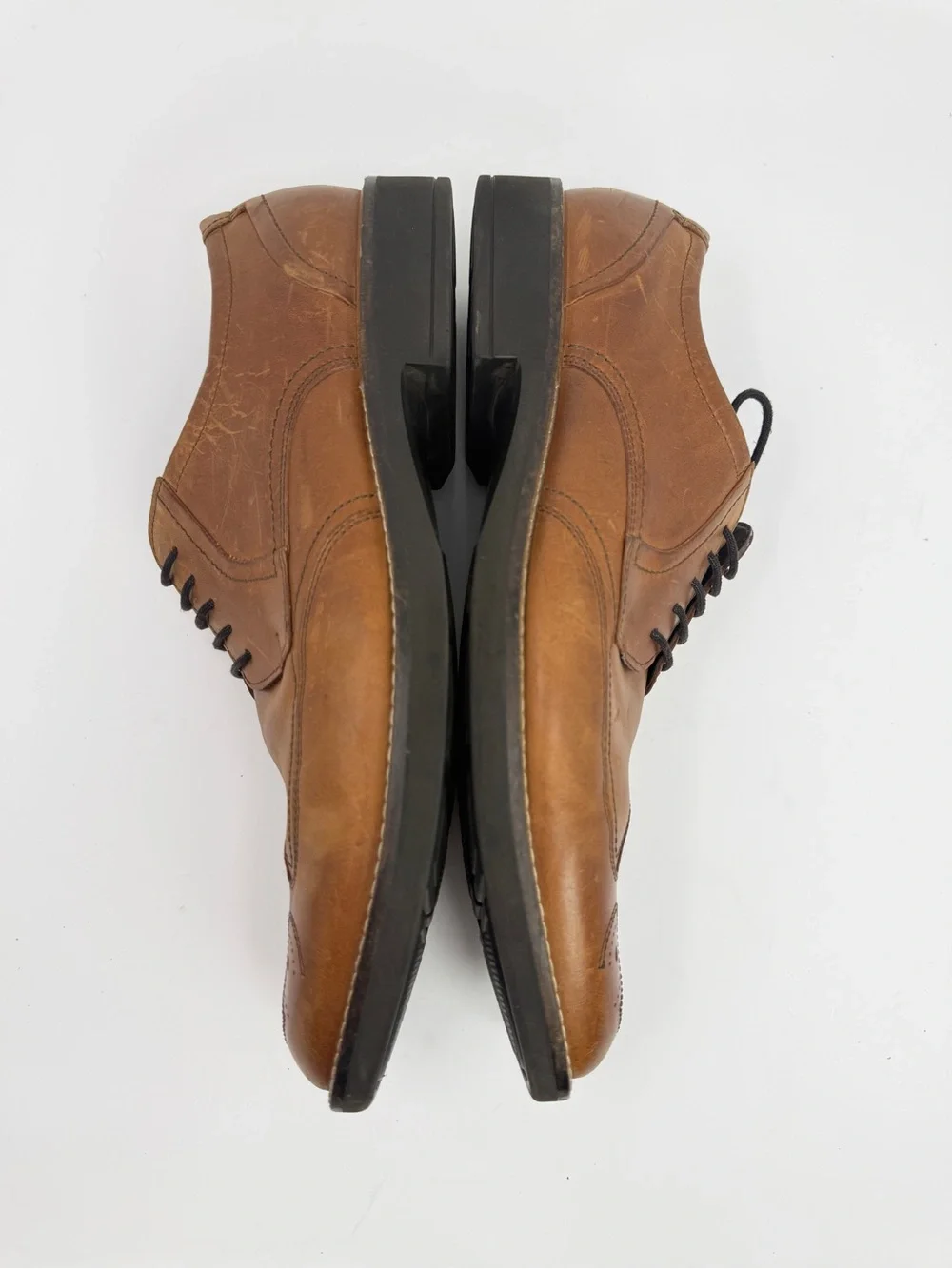 ECCO Derby Oxfords Brown Leather Wingtip Brogue Detail Dress Shoes Men's Size 45